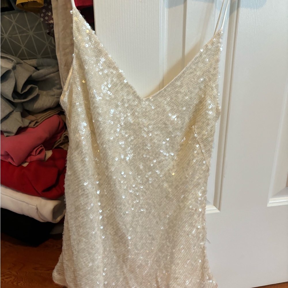 Galvan London V-neck sequin embellished vest, barely worn. Size 6